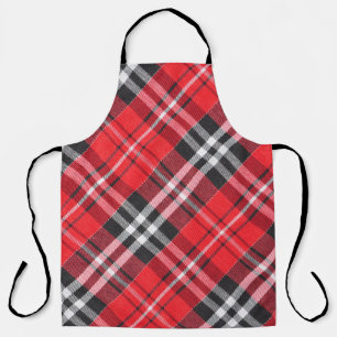 Tartan Cloth Pattern Top View Apron