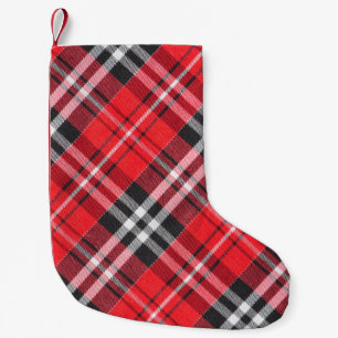 Tartan Cloth Pattern Top View Small Christmas Stocking
