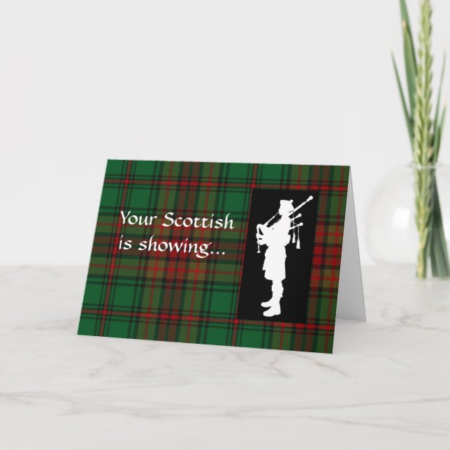 Tartan Day Scottish Bagpiper Card (Front)