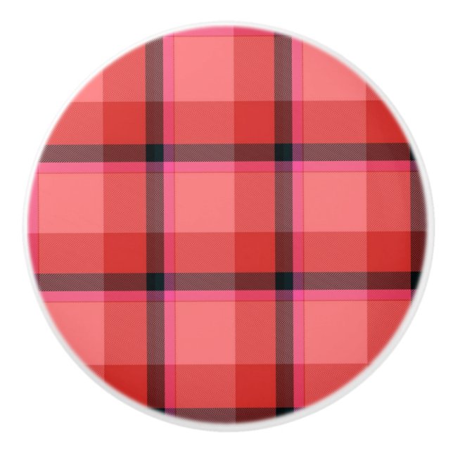 Tartan Design Ceramic Knob (Front)