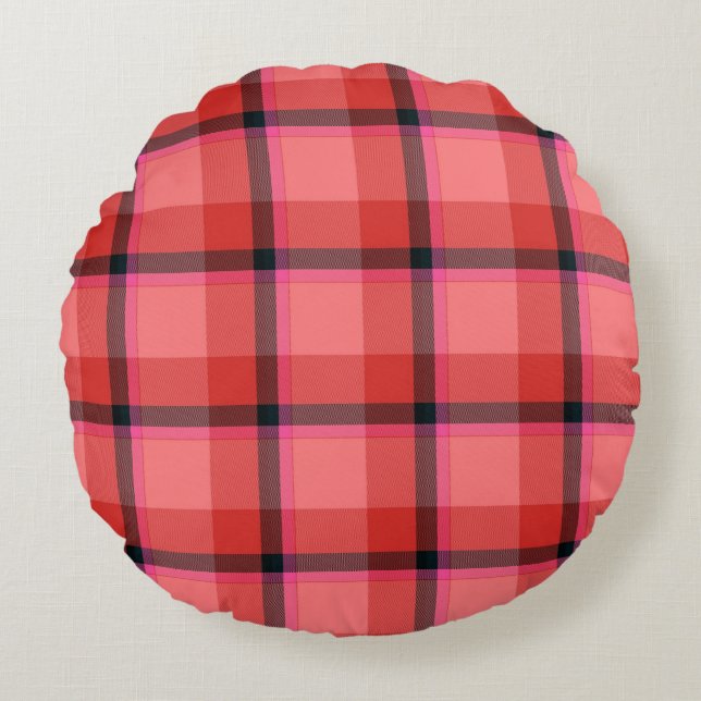 Tartan Design Round Cushion (Front)