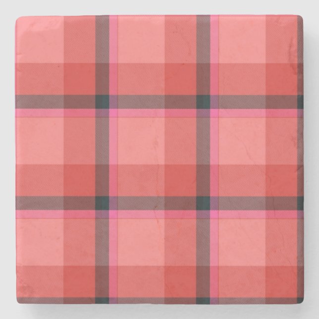 Tartan Design Stone Coaster (Front)