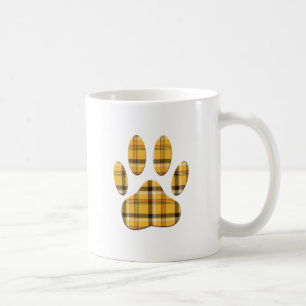 Tartan Dog Paw Print Coffee Mug