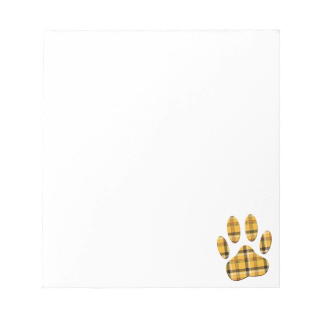 Tartan Dog Paw Print Custom Notepad (Front)