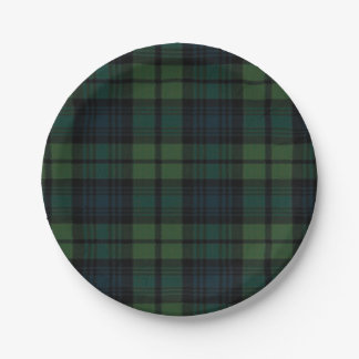 Tartan Fabric 7" Round Paper Plate