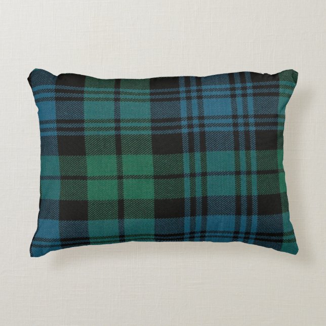 Tartan Fabric Brushed Polyester Decorative Cushion (Front)