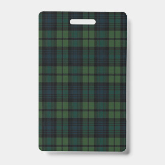 Tartan Fabric Plastic Badge - Vertical ID Badge