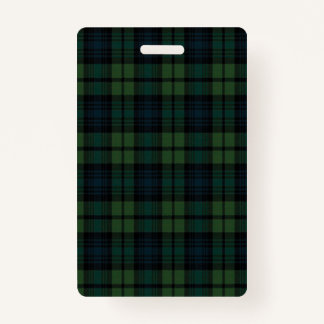 Tartan Fabric Plastic Badge - Vertical ID Badge