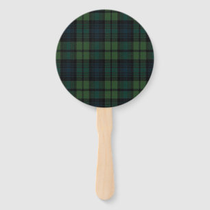 Tartan Fabric Round Hand Fan