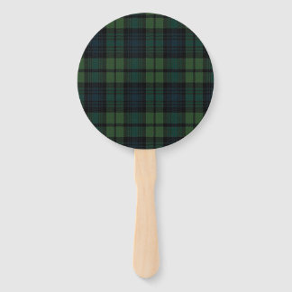 Tartan Fabric Round Hand Fan