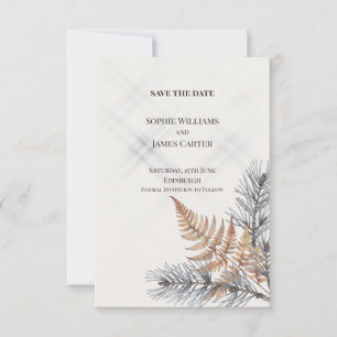 Tartan Fern Wedding Save The Date
