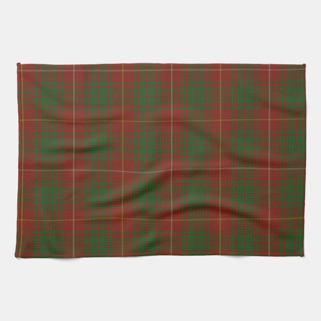 Tartan for Bruce Clan - reds greens plaid Tea Towel (Horizontal)