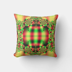 Tartan Fractal Outdoor Cushion