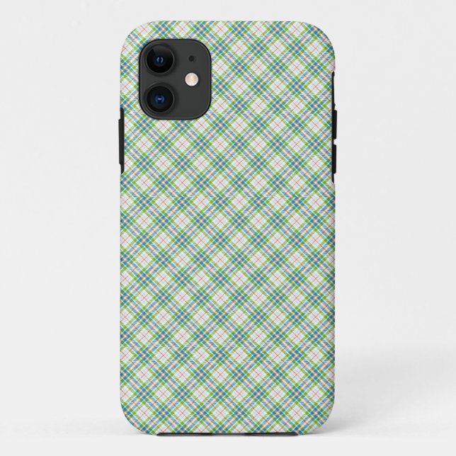 Tartan Green  Blue Case-Mate iPhone Case (Back)