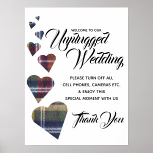 Tartan Heart Unplugged Wedding Sign