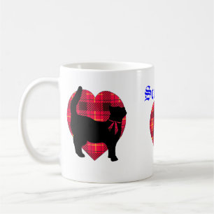 Tartan Hearts & Lucky Black Cat Mug