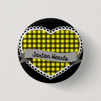 Tartan Hearts small button