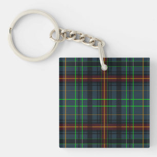 Tartan in blue, orange, green... key ring
