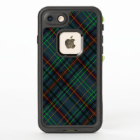 Tartan in blue, orange, green...
