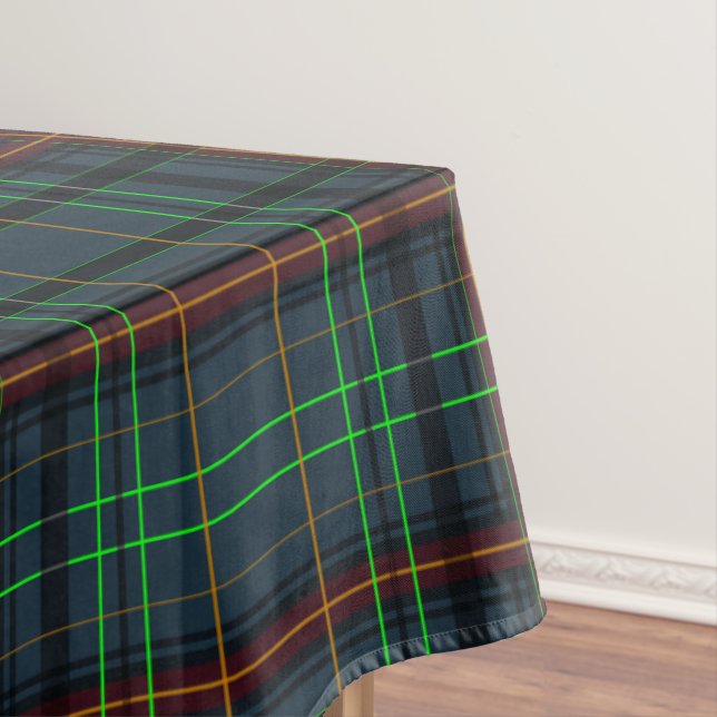 Tartan in blue, orange, green... tablecloth (In Situ)
