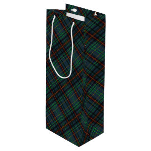 Tartan in blue, orange, green... wine gift bag