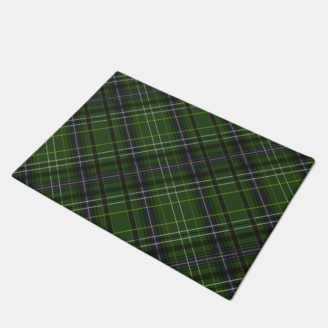 Tartan in green doormat (Angled)