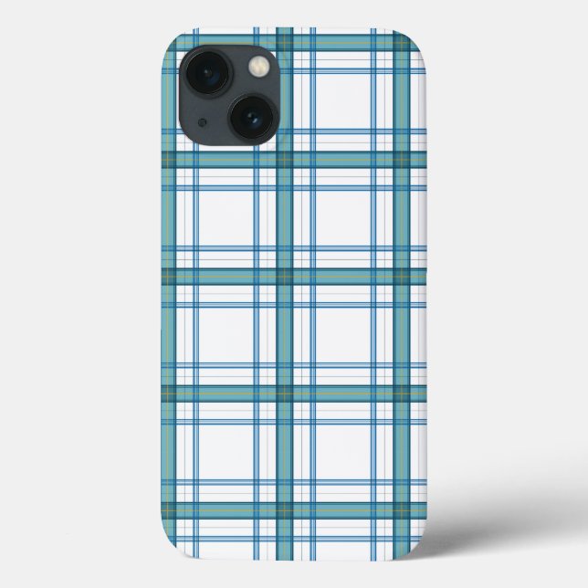 Tartan in turquoise Case-Mate iPhone case (Back)