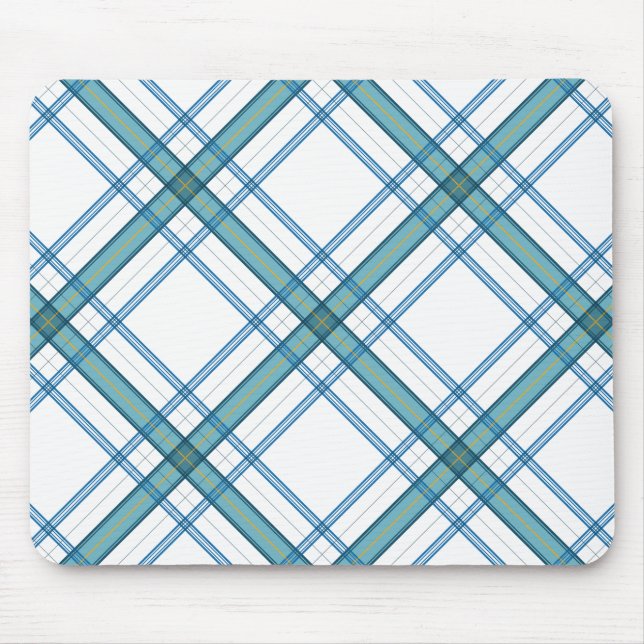 Tartan in turquoise mouse mat (Front)