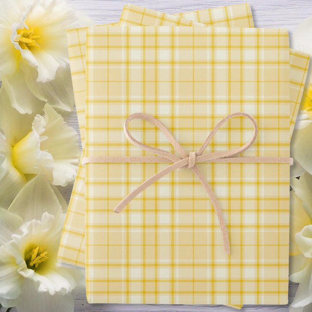 Tartan - Medium Yellow to Dark Yellow Wrapping Paper Sheet (Tartan S8- Medium Yellow to Dark Yellow Wrapping Paper Sheets by Leapfroglisics shop)