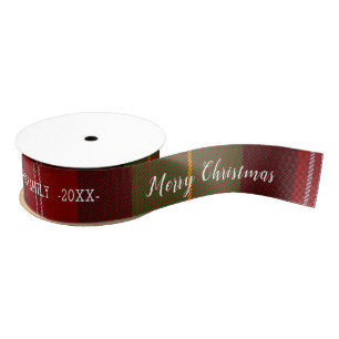 Tartan  Merry Christmas Grosgrain Ribbon