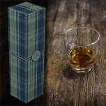 Tartan - Navy Blue and Slate Green Wine Box<br><div class="desc">Tartan in navy blue and two shades of slate green. Other colorways available.</div>