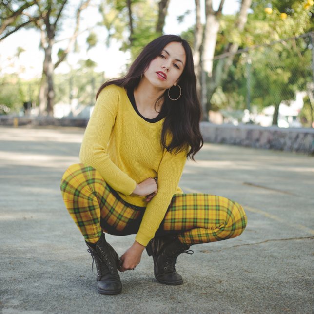 Tartan of Saskatchewan Amber Green  Leggings (Creator Uploaded)