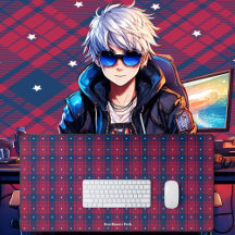 Tartan - Patriotic - Red Blue White Stars