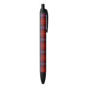 Tartan pattern black ink pen