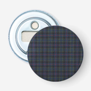 tartan pattern fabric Button Bottle Opener