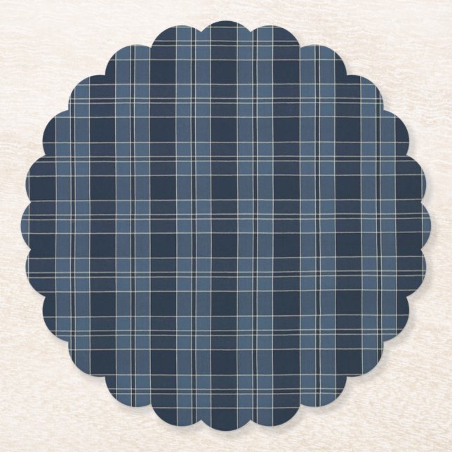 tartan pattern fabric Campbell Paper Coaster (Front)