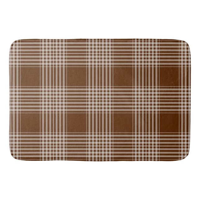 Tartan Pattern Fabric Large Bath Mat (Front)