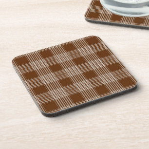Tartan Pattern Fabric Plastic Coaster