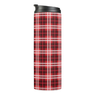 Tartan Pattern Fabric Thermal Tumbler