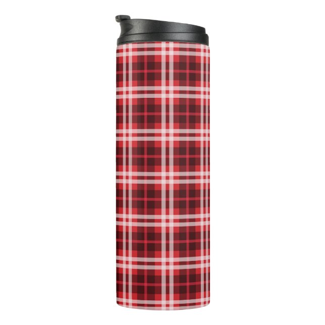 Tartan Pattern Fabric Thermal Tumbler (Rotated Right)