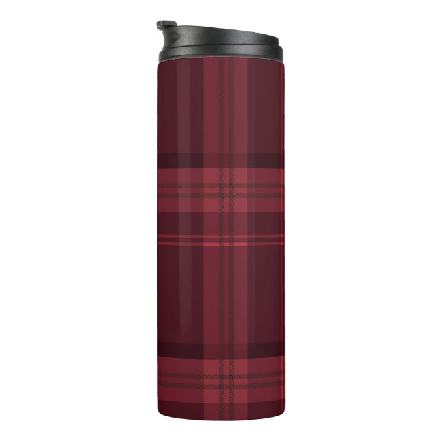 Tartan Pattern Fabric Thermal Tumbler (Rotated Right)