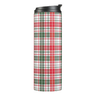 Tartan Pattern Fabric Thermal Tumbler