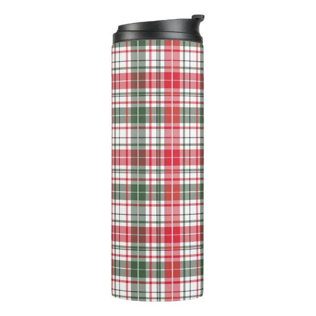 Tartan Pattern Fabric Thermal Tumbler (Rotated Left)