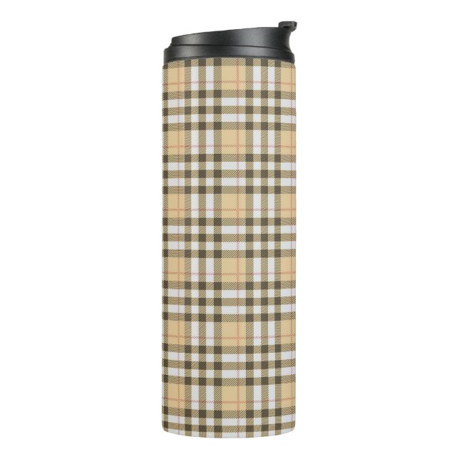 Tartan Pattern Fabric Thermal Tumbler (Rotated Left)