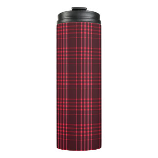 Tartan Pattern Fabric Thermal Tumbler