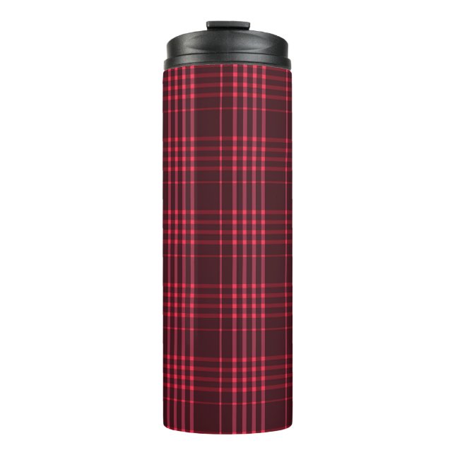 Tartan Pattern Fabric Thermal Tumbler (Front)