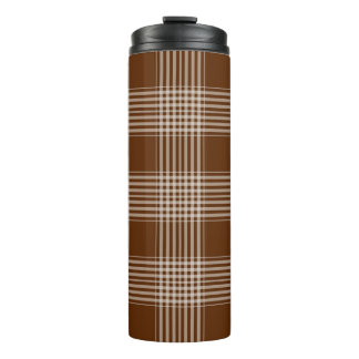 Tartan Pattern Fabric Thermal Tumbler