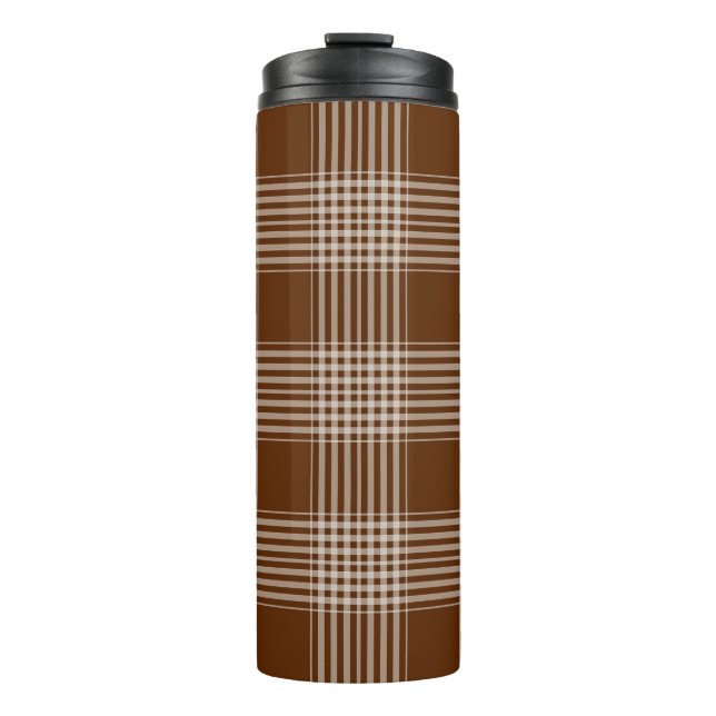 Tartan Pattern Fabric Thermal Tumbler (Front)