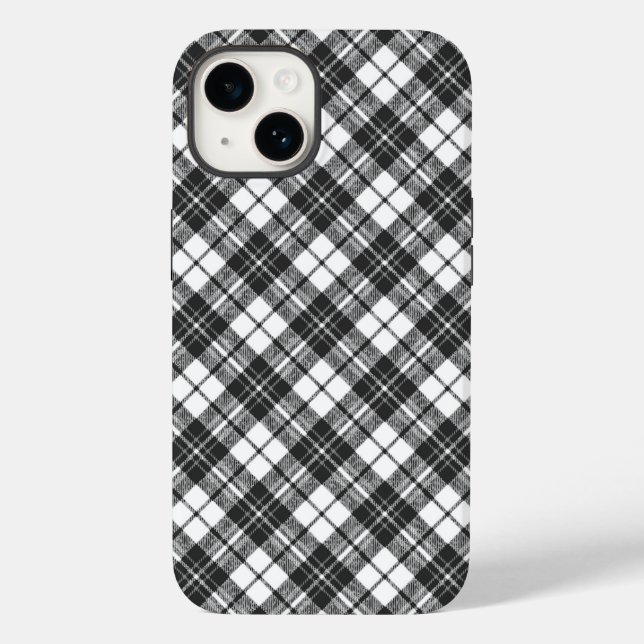 Tartan pattern holidays Christmas black white Case-Mate iPhone Case (Back)