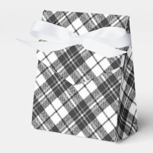 Tartan pattern holidays Christmas black white Favour Box